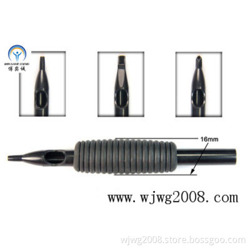 New Disposable 1/2" (16mm) Black Rubber Grips with Black Tip--Thin